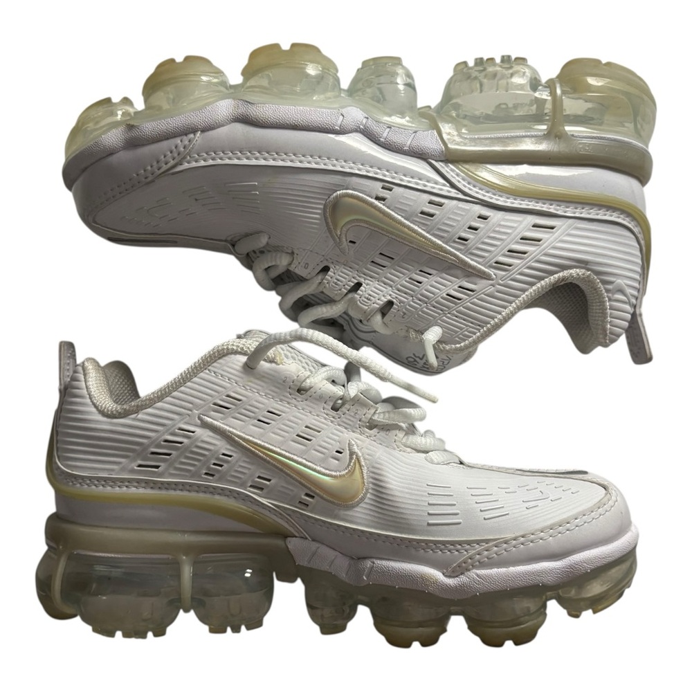White and Gold Athletic Sneakers